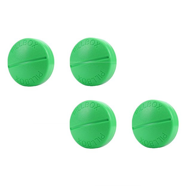 Oleegame 2 Pcs Rangement de Produits 2 Pcs Boîte de Voyage Pratique Quatre Compartiments Distributeur de Médicaments Boîte de Rangement Scellée Extérieure Verte