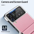 thumbnail image 5 of for Samsung Galaxy Z Flip 4 Case,Slim Thin Lightweight Non-Slip Leather Back Electroplated Frame Shockproof Protective Phone Case with Hinge Protection for Samsung Galaxy Z Flip 4 5G (Pink), 5 of 7
