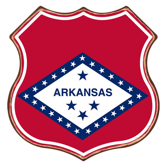 Placa Metal Vintage Arkansas Forma Especial Pintura Hierro Pared 30x30cm