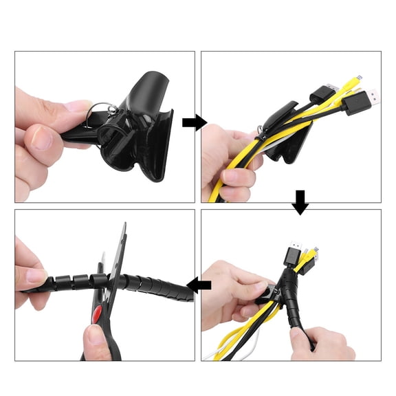 Protector de cable, tubo en espiral Flexible, organizador de cables, tubo de almacenamiento de cables probado profesionalmente
