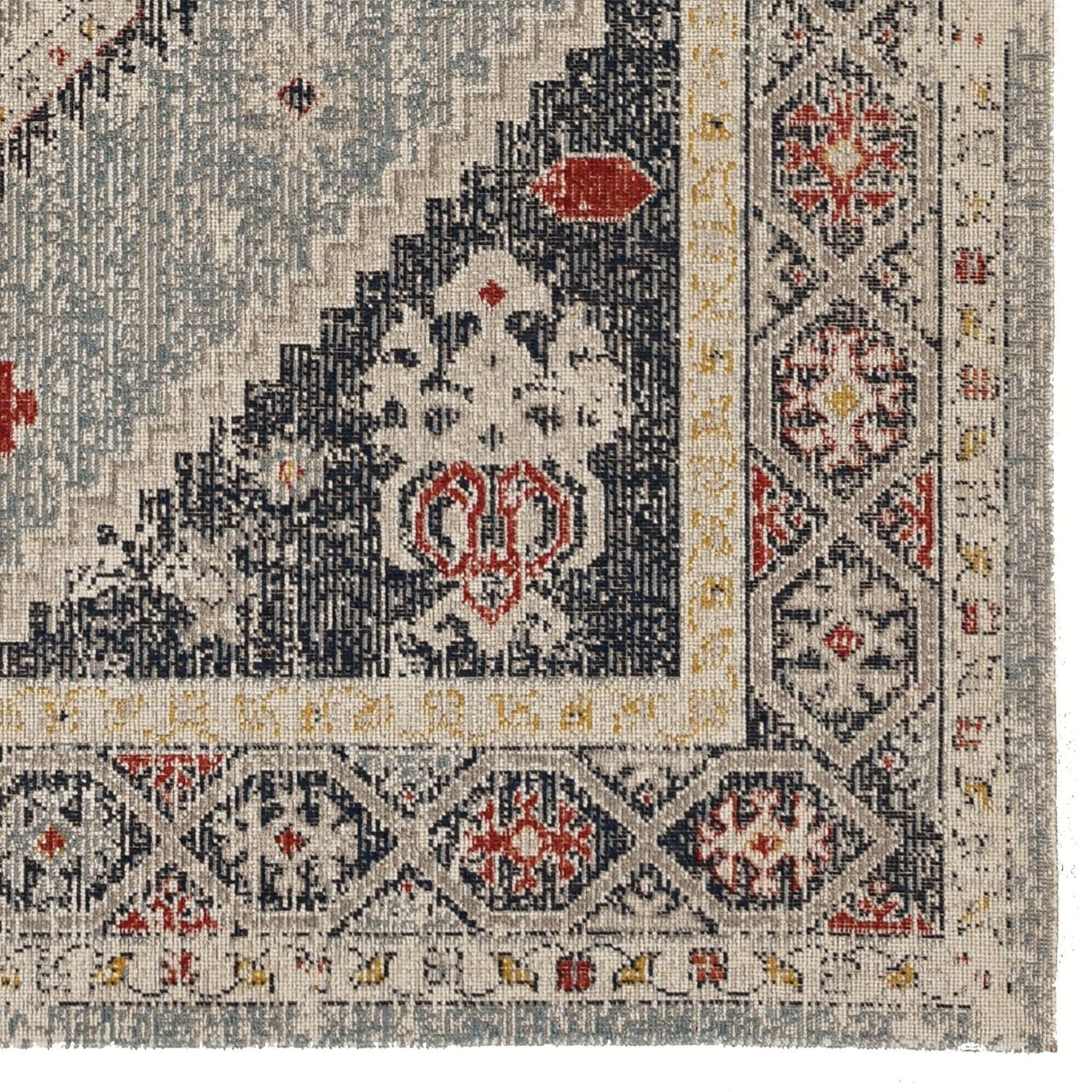 Great Zero Marle Ivory & Blue 5' x 7'6" Area Rug