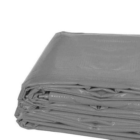 Moose Supply 10 x 12 12 Mil PVC Vinyl Heavy Duty Waterproof Tarp Covers Gray