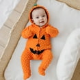 thumbnail image 4 of Jxzom Newborn Baby Boy Girl Halloween Pumpkin Jumpsuit Face Zip Up Long Sleeve Footie Hooded Jumpsuit Romper Halloween Outfits, 4 of 9