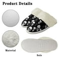 thumbnail image 6 of Chririnla Plush Slippers for Women Indoor Warm Novelty House Shoes Black Gothic Skull Winter Home Slippers with Fur Edges, 6 of 7