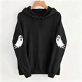 thumbnail image 6 of Women's Fall Hoodies Floral Ghost Pumpkin Graphic Print Sweatshirts Long Sleeve Oversized Pullover Hooded Tops Casual Autumn Relaxed Fit Clothes, 6 of 6