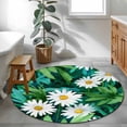 thumbnail image 4 of Area Rug 48in, Spring Farm Daisy Flowers Floor Carpet Living Room Rug, Watercolor Floral Green Leaves Non-Slip Welcome Mat Indoor Rugs for Bedroom Dining Room, 4 of 9