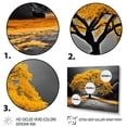 thumbnail image 3 of Designart Forest framed wall Art, Yellow And Grey Tree euphony , Forest framed wall art decor, Yellow Traditional White Framed Wall Art, 32x24 inches White Color Frame, 3 of 5