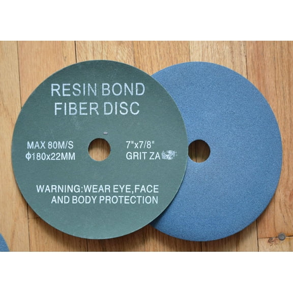 7 inch RESIN FIBER DISC 7" x 7/8" Zirconia in 24 36 60 80 100 120 Grit Sanding Discs