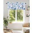thumbnail image 6 of Spring Floral Valances for Windows, Watercolor Blue Flower Rod Pocket Kitchen Window Curtain Valance, Blue Leaves Botanical Window Treatment Valance Curtains for Kitchen Living Room Bathroom, 54"x18", 6 of 6