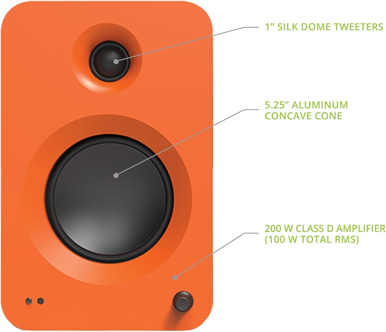 Kanto REN MO Bluetooth Powered Bookshelf Speakers - Matte Orange Pair with 5 Year Amber Protection Plan (2024)