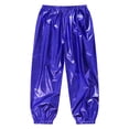 thumbnail image 4 of Aislor Girls Shiny Metallic Dance Pants Festival Party Pants Disco Loose Harem Trousers Blue 13-14, 4 of 7