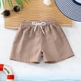 thumbnail image 5 of Atogsazn Kids Boys Summer Shorts Childrens Casual Athletic Elastic Waist Short Pants Drawstring Beach Pants with Pocket 02-Khaki 4-5 Years Fashion, 5 of 6