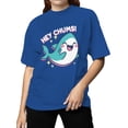 thumbnail image 2 of Cheerful Shark "Hey Chums!" Design Women's T-shirt, 2 of 3