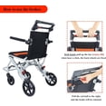 thumbnail image 3 of Lightweight & Durable Wheelchair for Mobility Support – Wide Frame Aviation Aluminum & PVC – 10-Inch Wheels – Shock Absorption – Two-Stage Brake – Comfortable Seat – Navy Blue, 3 of 5