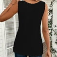 thumbnail image 5 of Bovemsi Women's Tanks & Camis 2025 New Ribbed Tank Top Round Neck Button Knitted Black Camisole, 5 of 7