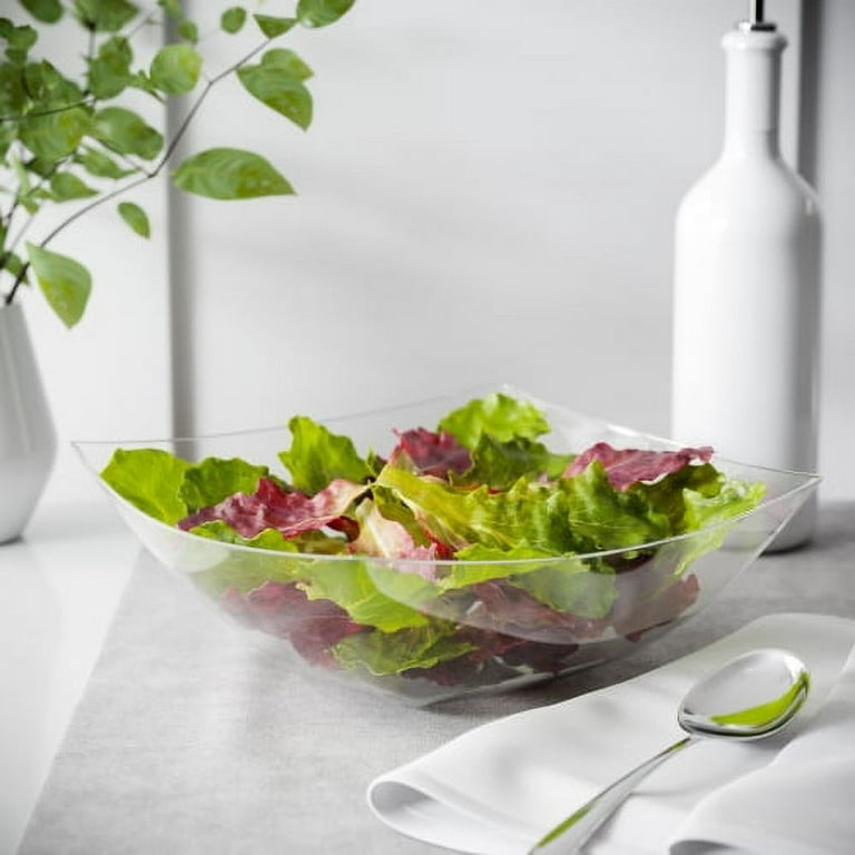 Diagonal Salad Bowl Plastic Break Resistant Clear Bowls Fruit Rice Serving  Bowls
