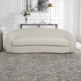 thumbnail image 5 of Uttermost Capra Contemporary Fabric and Wood Art Deco Sofa in White, 5 of 7