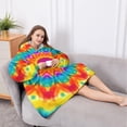 thumbnail image 5 of Oversized Wearable Blanket Hoodie,Colorful Tie Dye Mandala Pattern Sherpa Blanket Hoodie with Super Pockets,Super Warm Fuzzy Pullover for Women & Men, 5 of 6