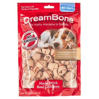 Dream Chicken Flavored Rawhide-Free Dog Chews, Mini, 22.5 Oz. (40 Count)
