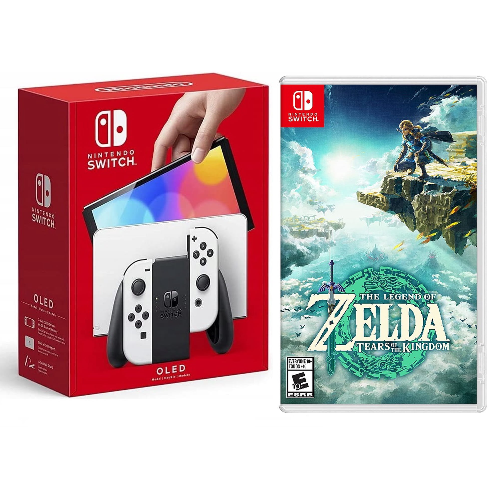 Nintendo Switch OLED White Bundle with Zelda Tears of the Kingdom Game