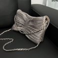 thumbnail image 2 of Bolso de lujo ligero a rayas y pliegues para mujer, cuadrado, personalizado, para cenas y fiestas, con un solo hombro, oblicuo, 2 of 5