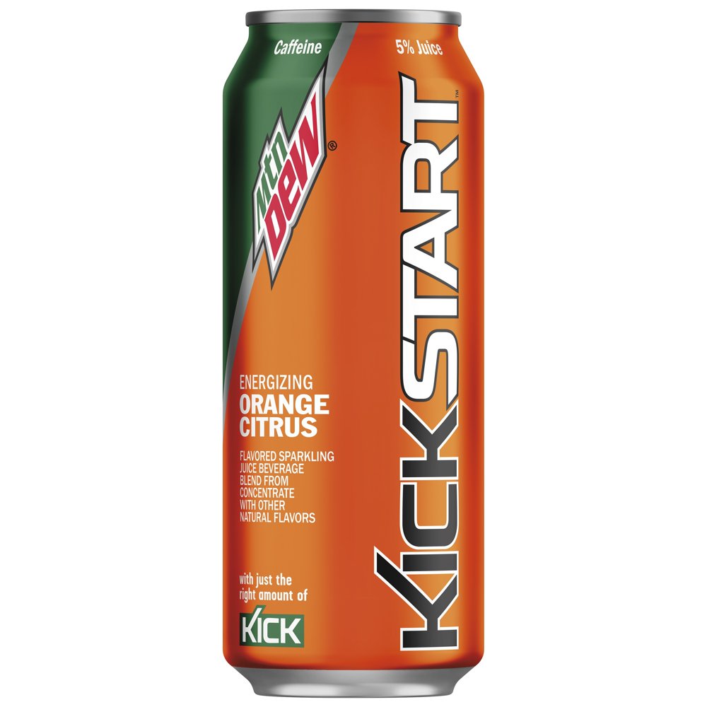 Mountain Dew Kickstart Orange Citrus Juice Drink, 16 oz Can Walmart