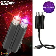 Spencer Car Interior Star Projector Night Light Romantic Auto Roof Lights Portable USB Night Lights Decorations for Car, Bedroom, Party, Ceiling, Plug and Play (Red & Purple)