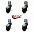 thumbnail image 2 of 3 Inch Black Neoprene Rubber Casters – Corner Mount Brackets - Set of 4 – SCC, 2 of 2