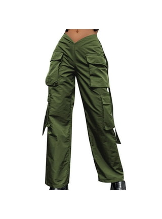 Baggy Wide Leg Cargo Pants for Women Trendy Casual Y2k Parachute