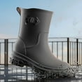 thumbnail image 3 of Women's Mid Calf Rain Boots Waterproof Fashion Garden Shoes Anti-slipping Soft Outsole Lightweight Rainboots Comfortable Insole Light Rain Shoes, 3 of 4