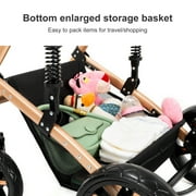 Baby Stroller Reversible Baby Pushchair with Cup Holder,Storage Bag,Foldable Baby Carriage for Newborns to Toddlers,Unisex