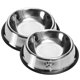 thumbnail image 1 of Irfora Tazones de alimentación prácticos para mascotas de 2 piezas Tazones de comida universales antideslizantes de acero inoxidable para perros y gatos Irfora Tazón de comida, 1 of 7