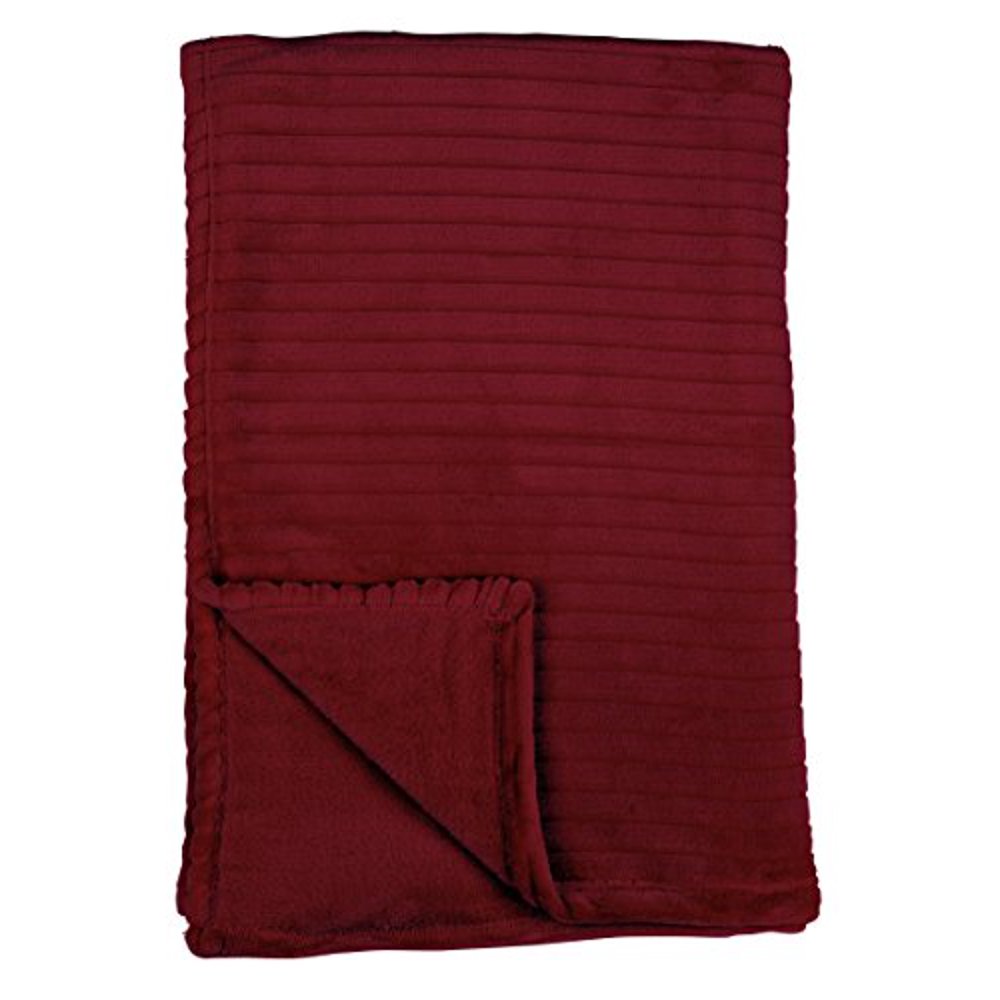 Family Pl Premium Ribbed Embossed Velvet Plush Ultra Soft Throw Blanket