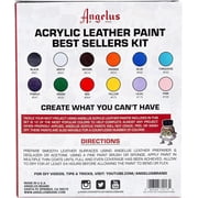 Angelus Acrylic Leather Paint, Sellers Kit, Flexible Paint For Shoes, Sneakers, Leather, Canvas, Furniture, and More - 12 Colors (1 oz Each)