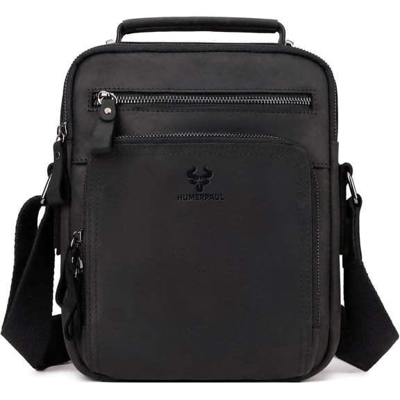 Crossbody Bag Shoulder Bag for Men, Genuine Leather Man Bag Vintage Messenger Bag for Travel Work Business