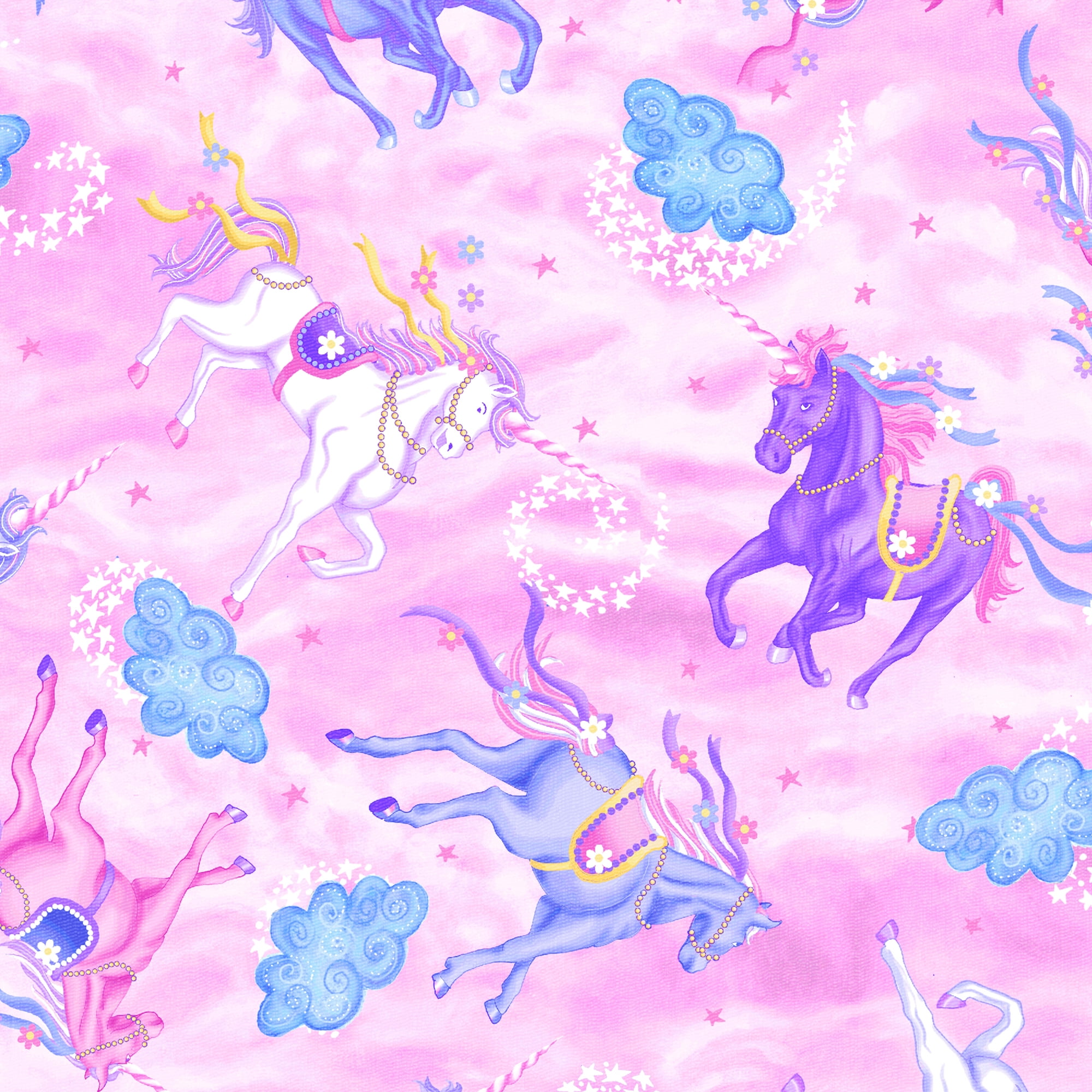 Create It 18"x21" Cotton Unicorn Precut Sewing & Craft Fabric, Pink 10 Pieces