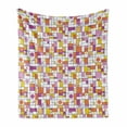 thumbnail image 1 of Geometric Soft Flannel Fleece Throw Blanket, Repeating Abstract Pattern with Mosaic Rectangles and Rounds Contemporary Art, Cozy Plush for Indoor and Outdoor Use, 60" x 80", Multicolor, by Ambesonne, 1 of 6