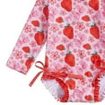 thumbnail image 5 of lnmuld Toddlers & Kids Girls Summer Swimsuit Set - Cute Cartoon Ice Print with Matching Hat Beachwear Color:Red,Size:3-6 Months, 5 of 6