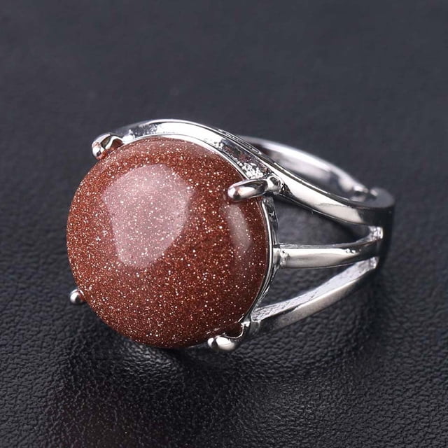 Perles Rondes pour Femmes Bagues Décontractées pour Doigts Bijoux en Cristal Quartz Violet