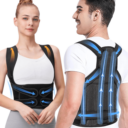 2025 New Posture Corrector for Men & Women - Adjustable Back Brace for Upper & Mid Spine Support - Neck, Shoulder & Back Pain Relief - Breathable & Invisible Under Clothes (Chest Size 25"-55")