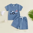 thumbnail image 2 of peqiut Toddler Baby Boy Clothes 0 6 12 18 24 Months 3T Letter MAMA'S BOY Short Sleeve T Shirt Top and Pants with Pocket Cute Summer Outfit 2Pcs Set, 2 of 4