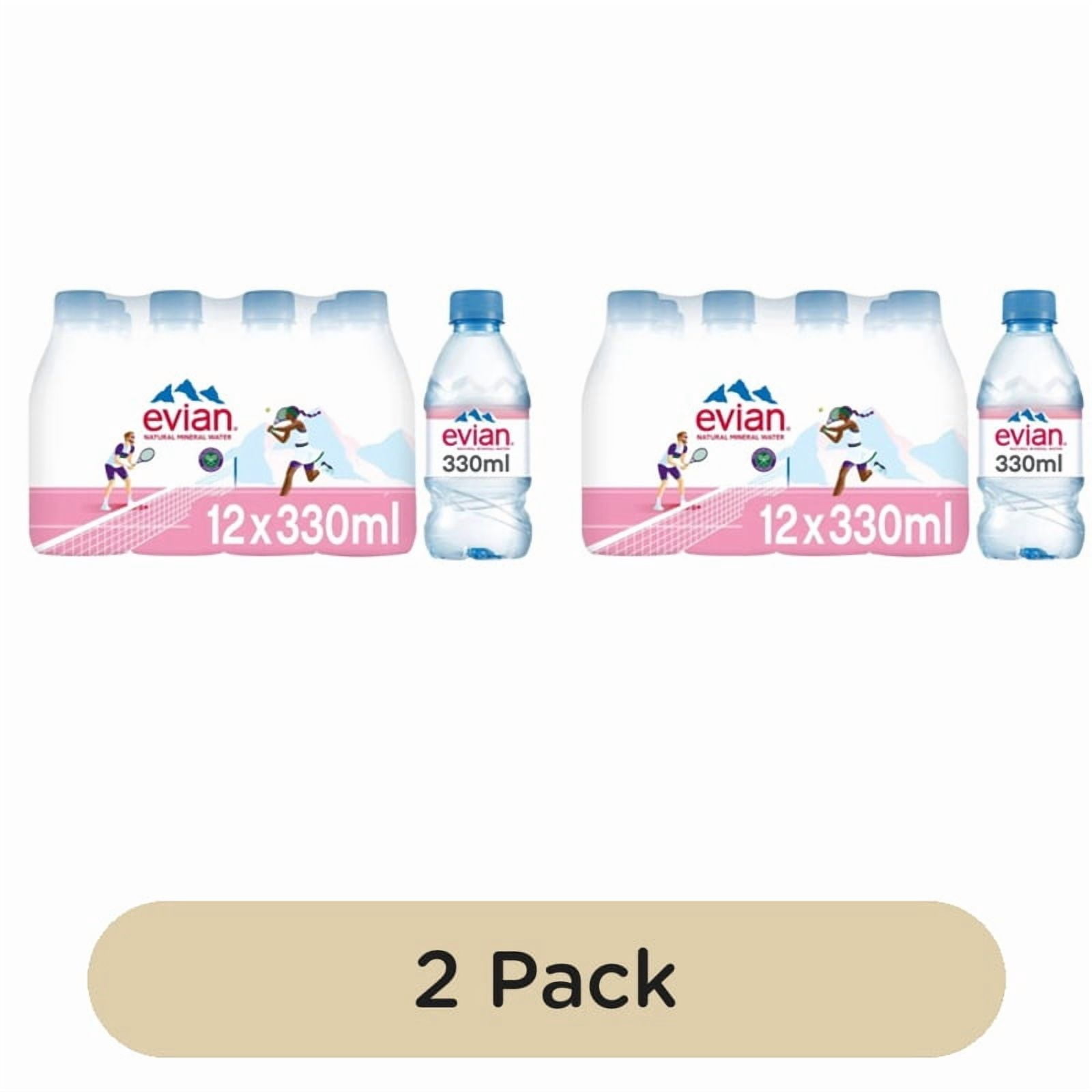 Evian Still Mineral Water 12 x 330ml, British Import (Pack of 2)