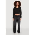 thumbnail image 3 of Womens Fleece Lined V-Neck Crop Sweatshirt, 3 of 5