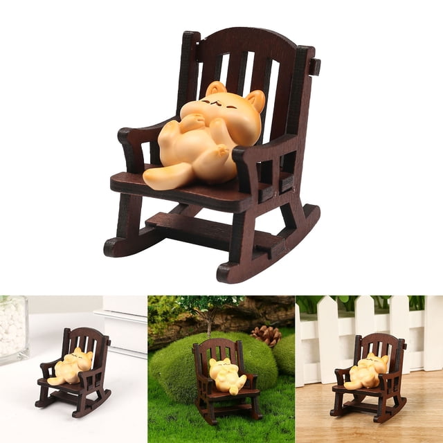 Exquisite Wooden Cat Sculpture Memorial Tabletop Ornament Animal Statue for Home Desk