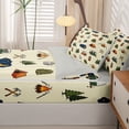 thumbnail image 5 of Manfei Lovely Rv Zipper Twin Comforter Sets with Fitted Sheet and 2 Pillowcases,Cute Camping Print Zipper Bedding Set,Cream,Light Gray Reversible,4pcs, 5 of 8