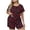 Black, variant on Womens Summer Plus Size Heart Pajamas Set Casual Loose Fit Tshirt & Shorts Outfit Loungwear Pjs Home Wear Wine XXL Fashion