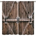 thumbnail image 5 of Rustic Curtains for Bedroom, Old Barn Door Wooden Board Living Room Curtains, Rural Hardwood Farmhouse Western Retro Drapes 2 Panel Sets,42x54 Inch, 5 of 6
