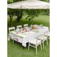 thumbnail image 4 of Outdoor Tablecloths with Umbrella Hole & Zipper, Pink Green Spring 60 x102 Inch Rectangle Tablecloths, Floral Eucalyptus Leaves Watercolor Plant Waterproof Table Cloth, Patio/Pool Table Covers, 4 of 8
