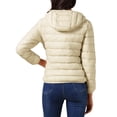 thumbnail image 3 of Abrigo corto de plumas para mujer INSPIRE CHIC, ligero y empaquetable, con capucha, invierno, color albaricoque blanco, talla 3XL, 3 of 5