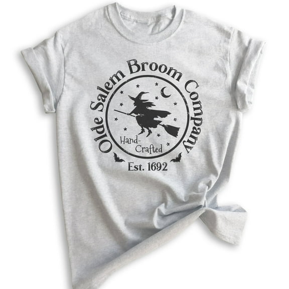 Broom Company Witch Shirt, Unisex Women's Men's Shirt, Funny Horror T-shirt, Salem Shirt, Witch T-shirt, Heather Ash, X-Small